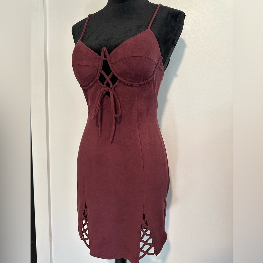 Fashion Nova Burgundy Dress